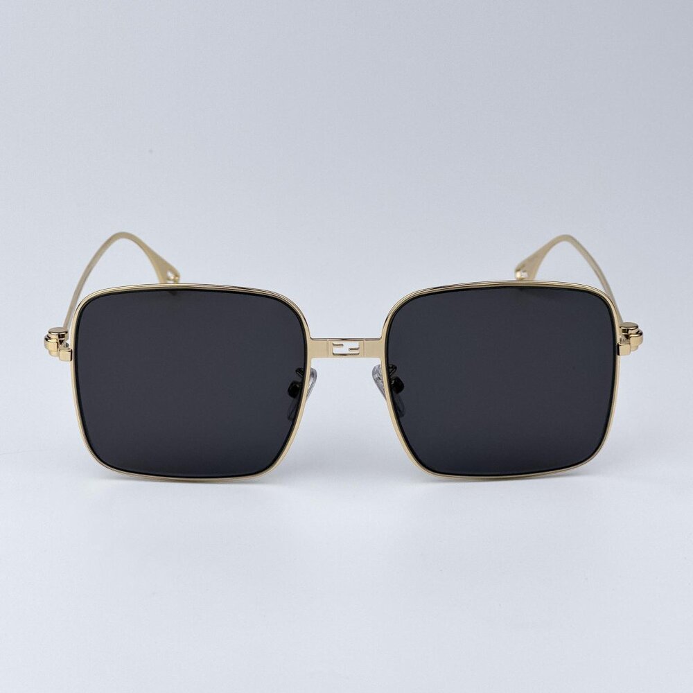 Fendi BAGUETTE FE40123U 30A Men BRAND NEW Sunglasses Square Endura Gold Smoke
